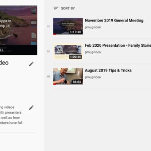 PMUG YouTube Channel interface